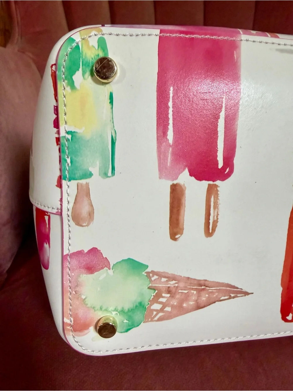 kate spade White Tote with Colorful Popsicle & Ice Cream Print